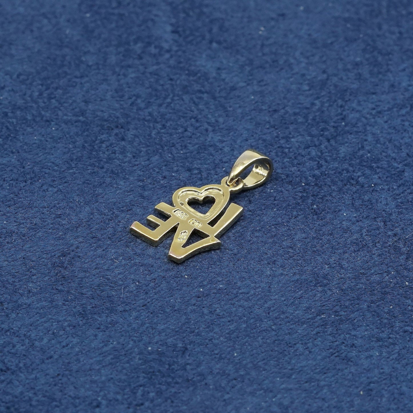 vtg gold over Sterling silver handmade pendant, 925 heart, love, stamped 925