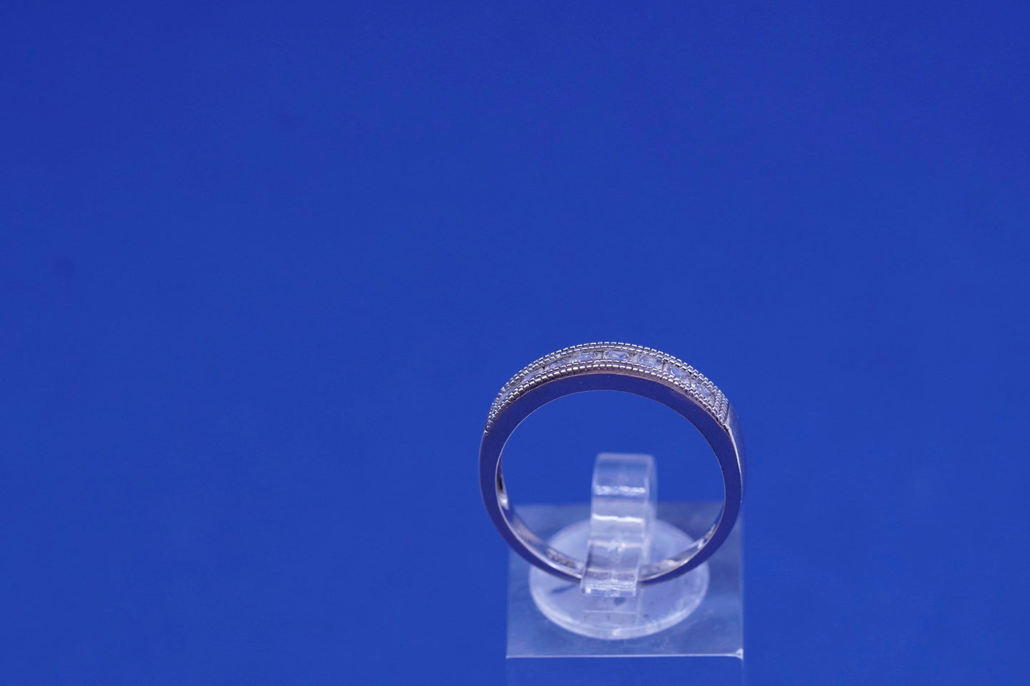 Size 9.5, vintage Sterling silver handmade ring, solid 925 silver band with cz