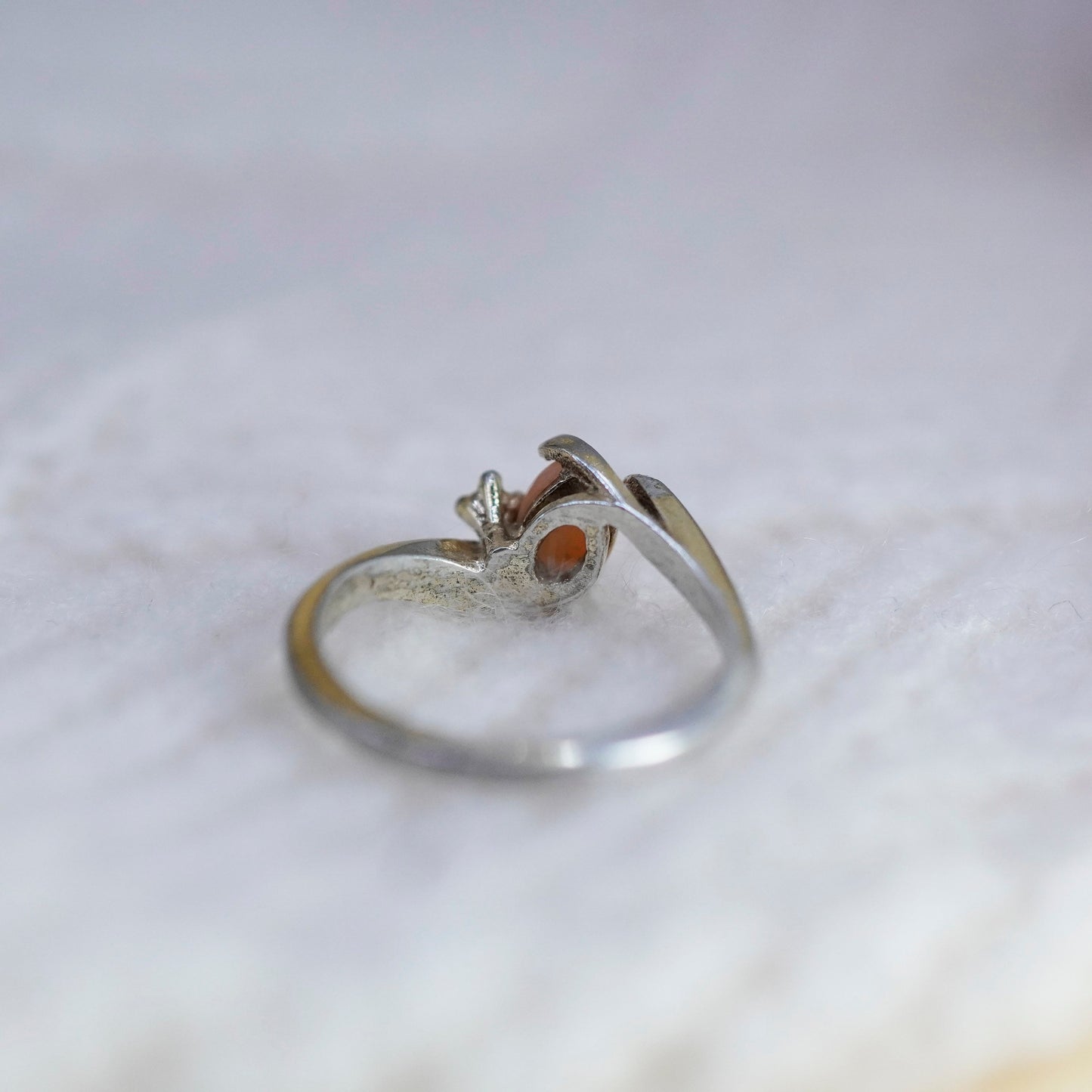 Size 6.25, Vermeil gold over sterling 925 silver ring with gold stone and Cz