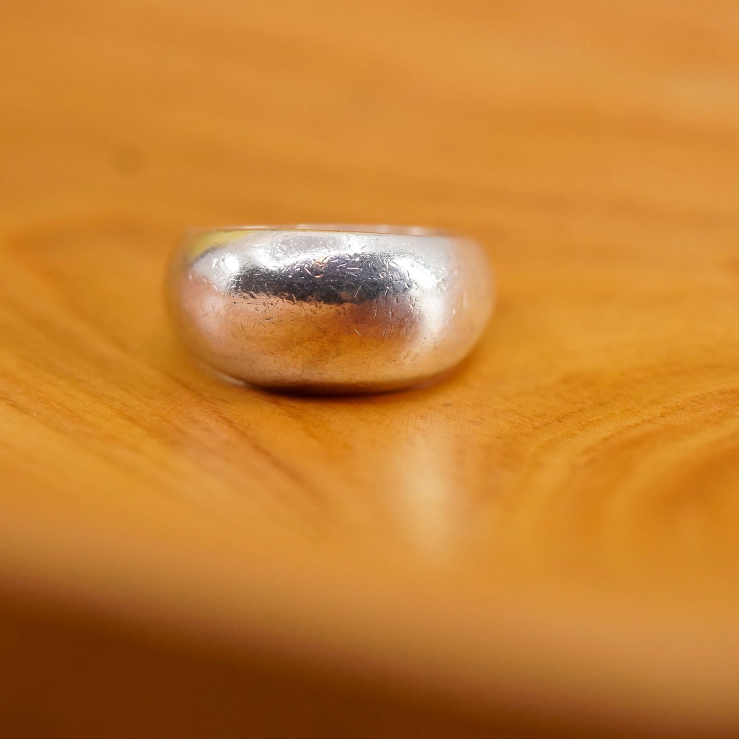 Size 4.25, Sterling silver handmade ring, 925 ribbed band, modernist minimalist