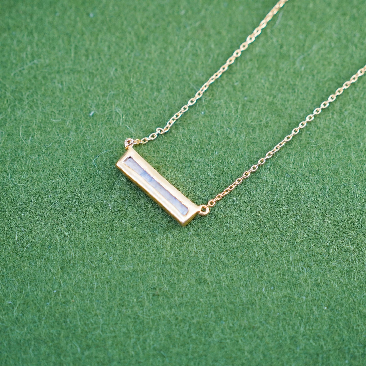 16+2”, Pura Vida vermeil gold sterling 925 silver necklace, marble bar pendant