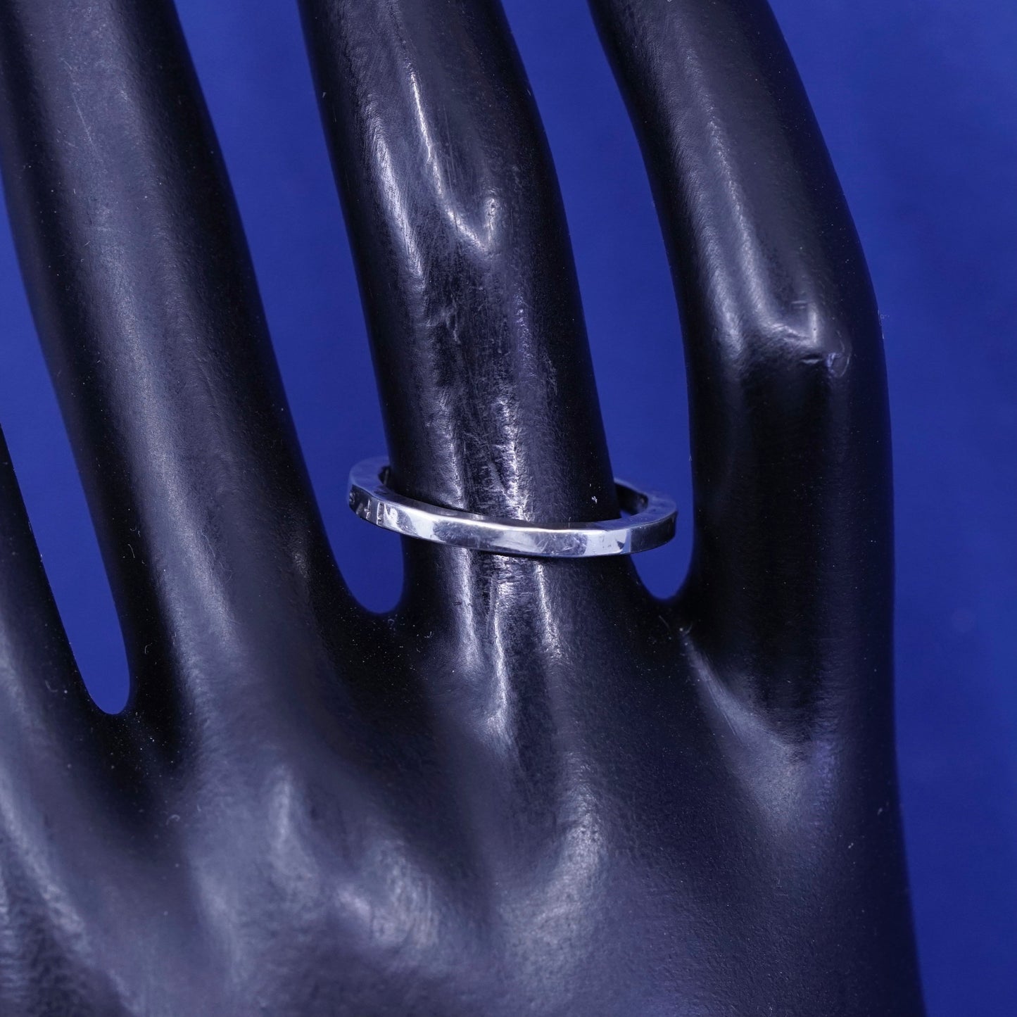 Size 6.75, vintage shube Sterling silver handmade stackable ring, 925 band