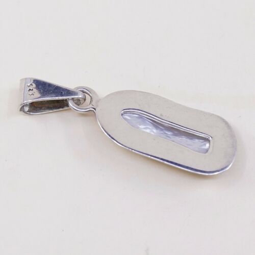 Vtg Handmade Sterling Silver 925 Pendant, Solid 925 Silver W/ Long Pearl