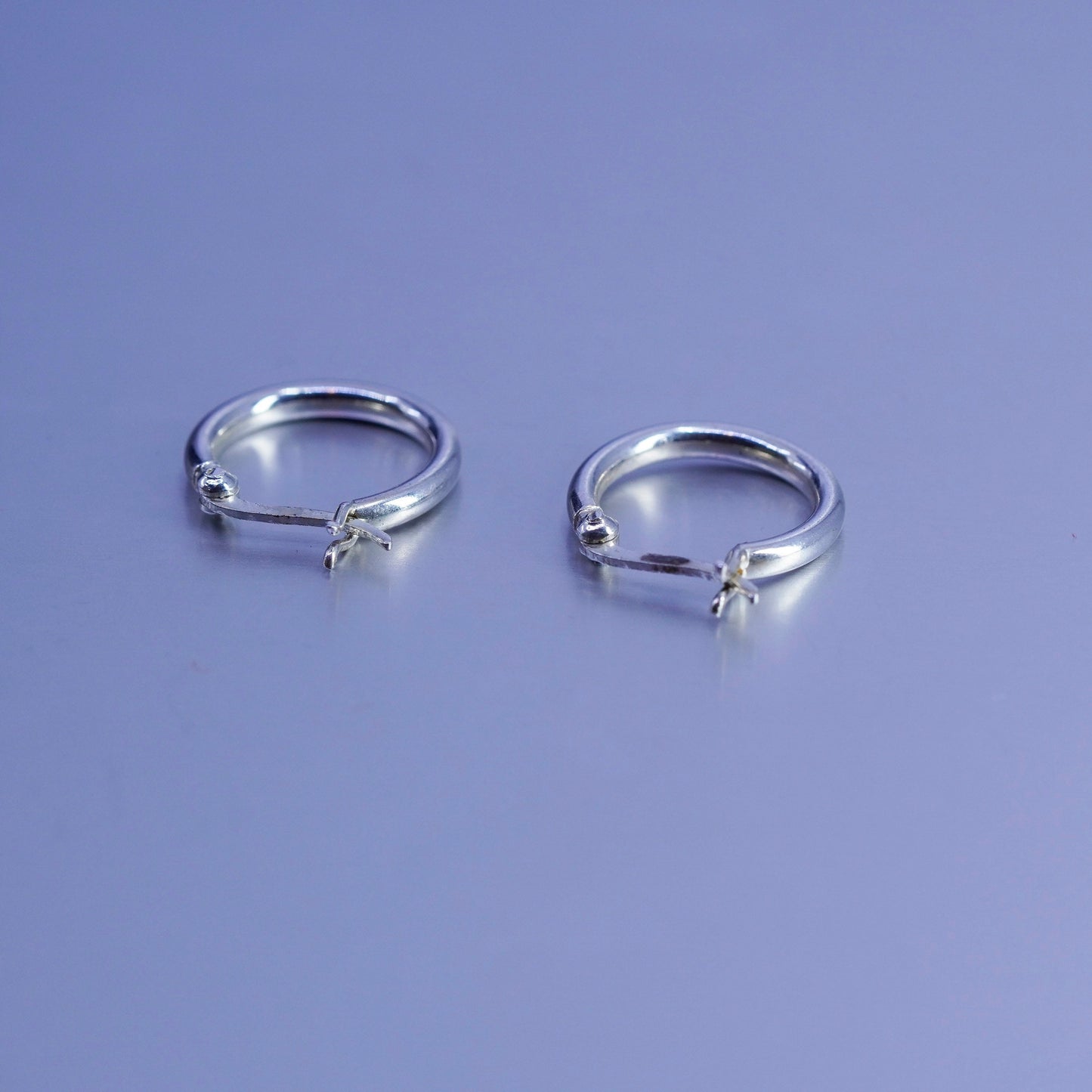 0.5”, vintage Sterling silver handmade earrings, 925 hoops