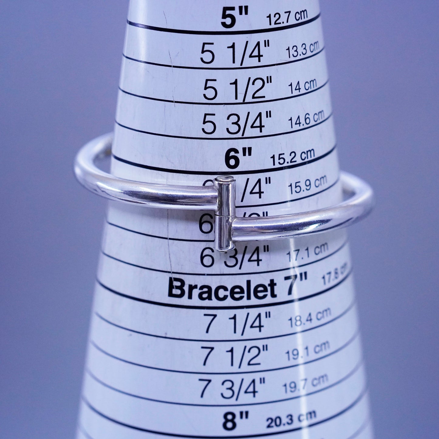 6.5”, Mexico two tone Sterling 925 silver handmade golf bracelet, hinged bangle