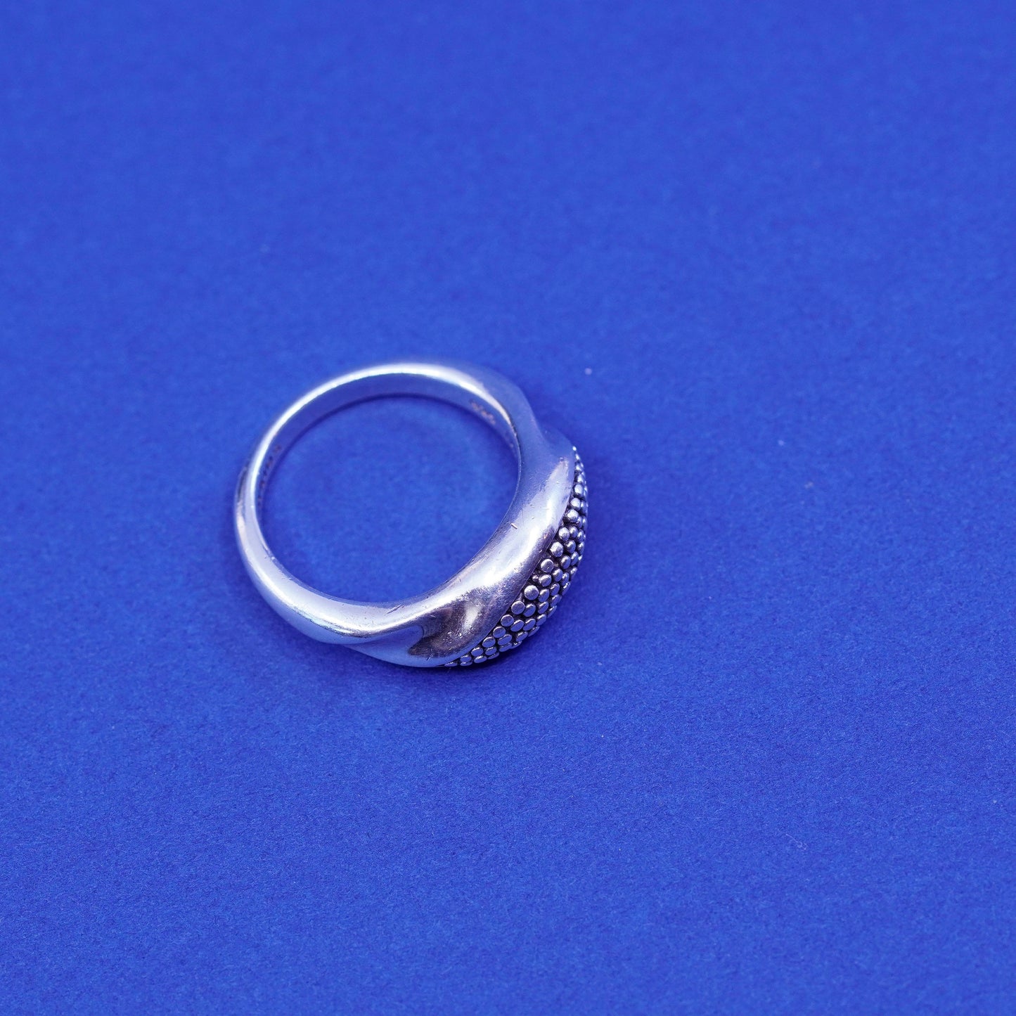 Size 6, vintage michael dawkins jewelry, Sterling silver ring, 925 band beads