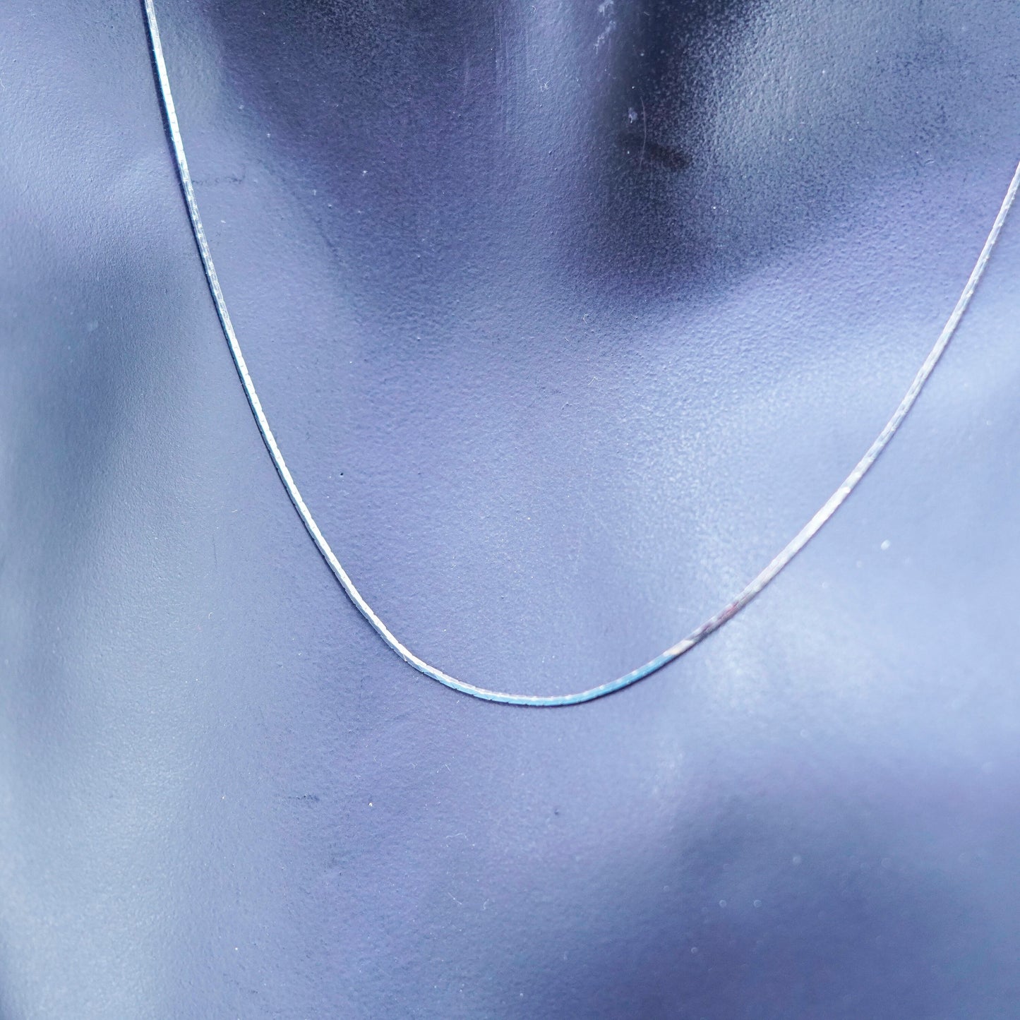 18”, 1mm, vintage Sterling silver handmade necklace, 925 snake chain