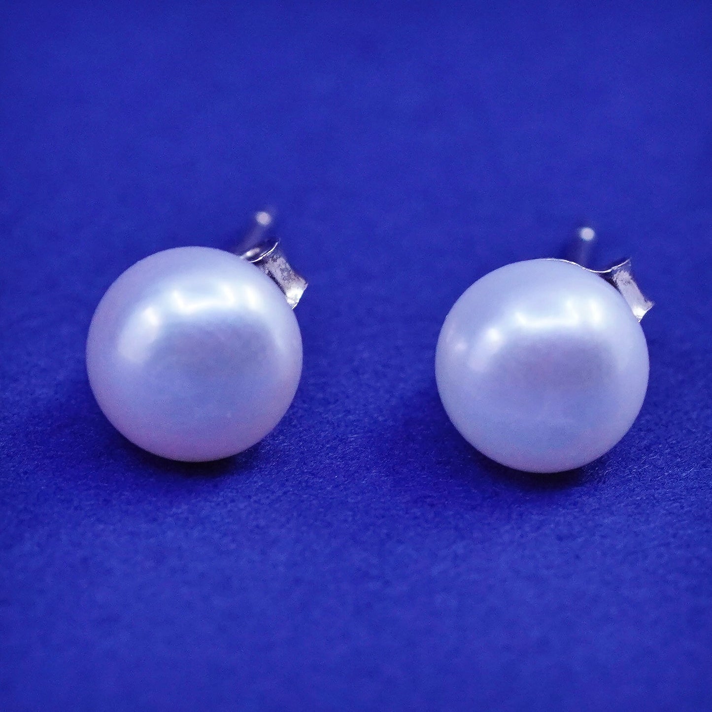 7mm, Sterling 925 silver with freshwater pearl studs earrings