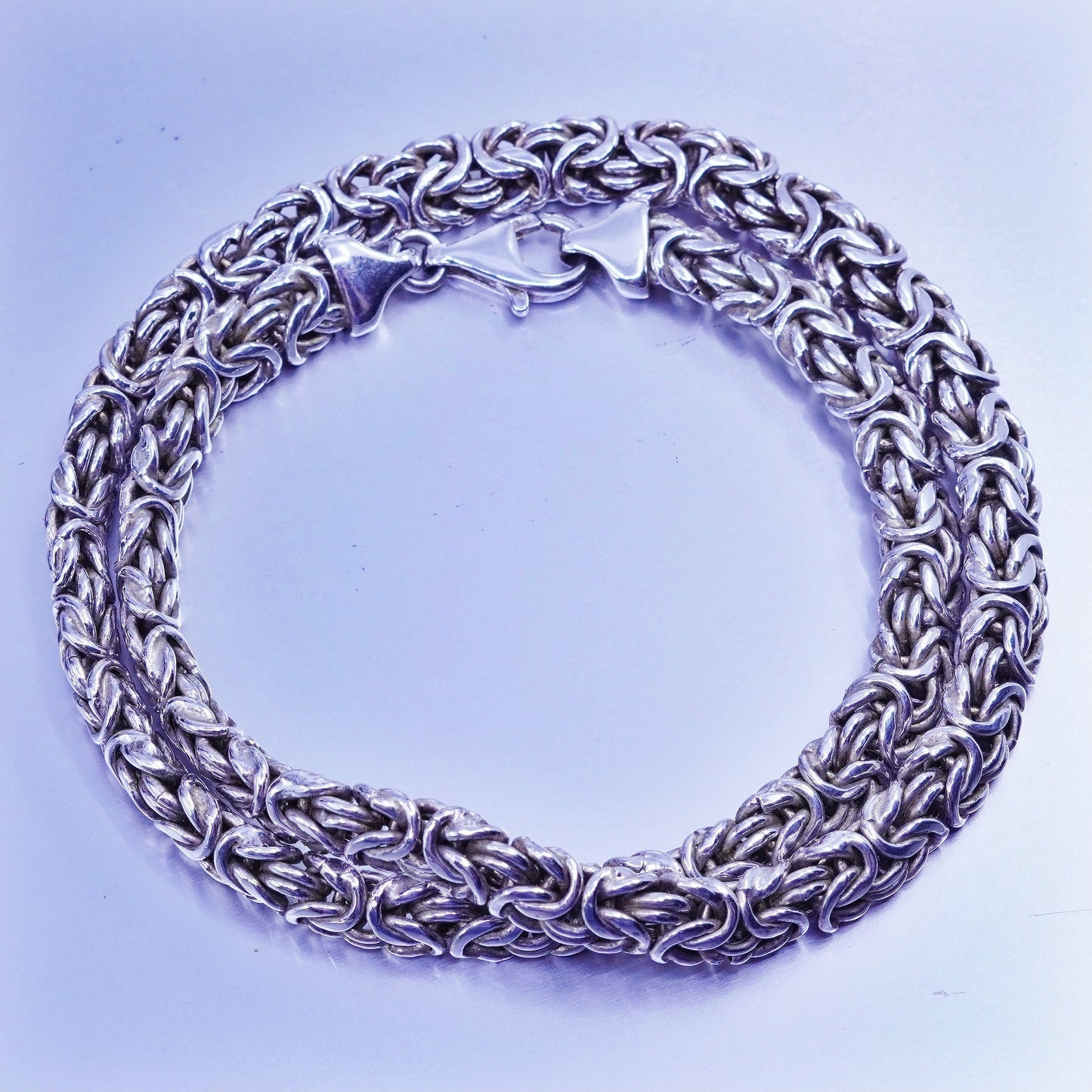 18”, Italy Milor Sterling 925 silver handmade birdcage Byzantine necklace