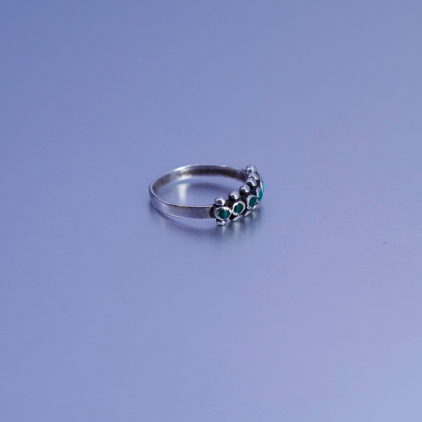 Size 6, Native American navajo Sterling 925 silver handmade ring with turquoise