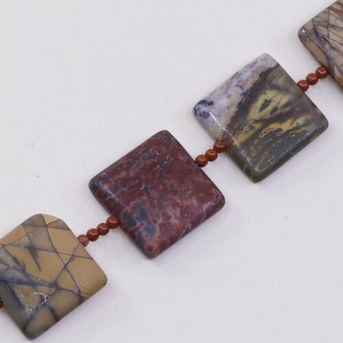 7.25”, Vintage Sterling Silver Handmade Bracelet, 925 Silver Toggle W/ Jasper