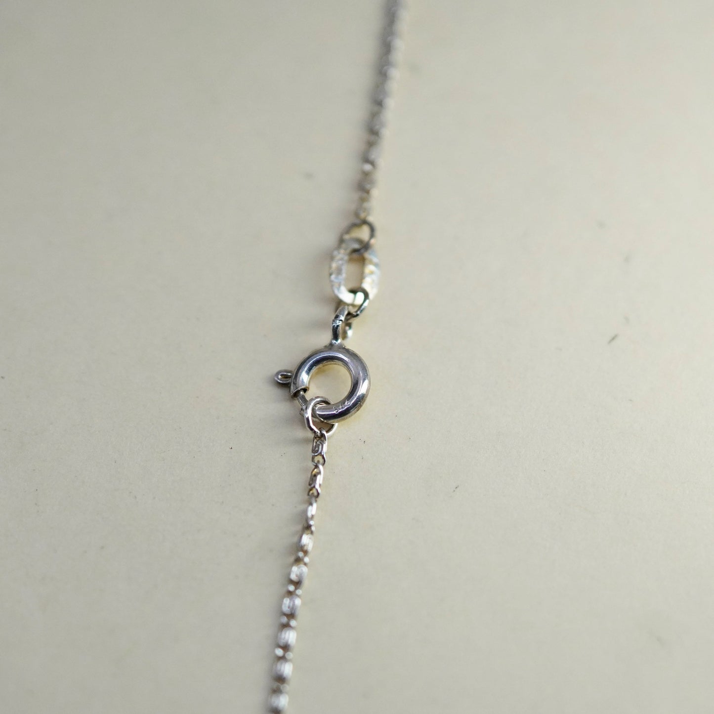 16” 1mm, Vintage Mexico sterling 925 silver swirly flatten link chain, necklace