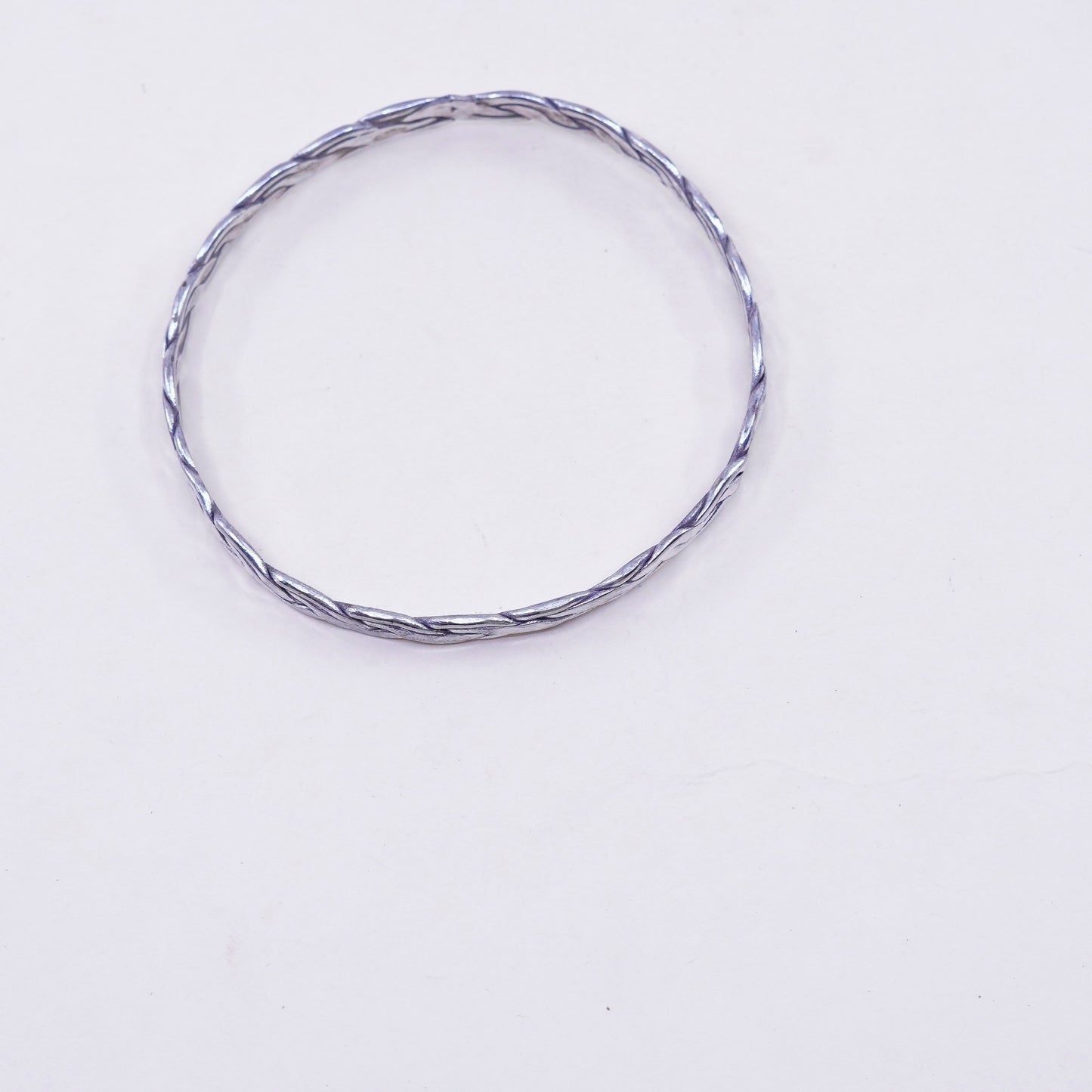 7.75” 5mm, Vintage sterling silver handmade bracelet, 925 cable bangle