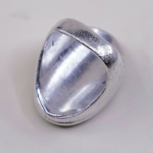 Sz 10 Navajo Zuni Native American Sterling 925 Silver Turquoise Mountain Ring