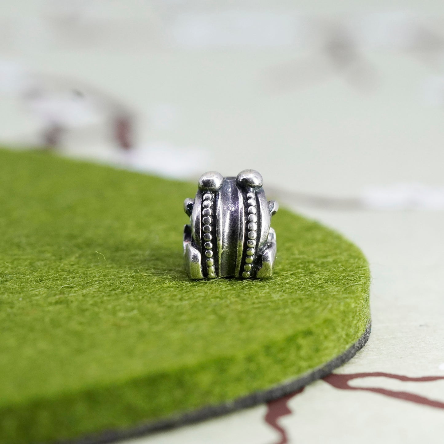 Vintage Trollbeads LAA Sterling 925 silver handmade frog bead charm