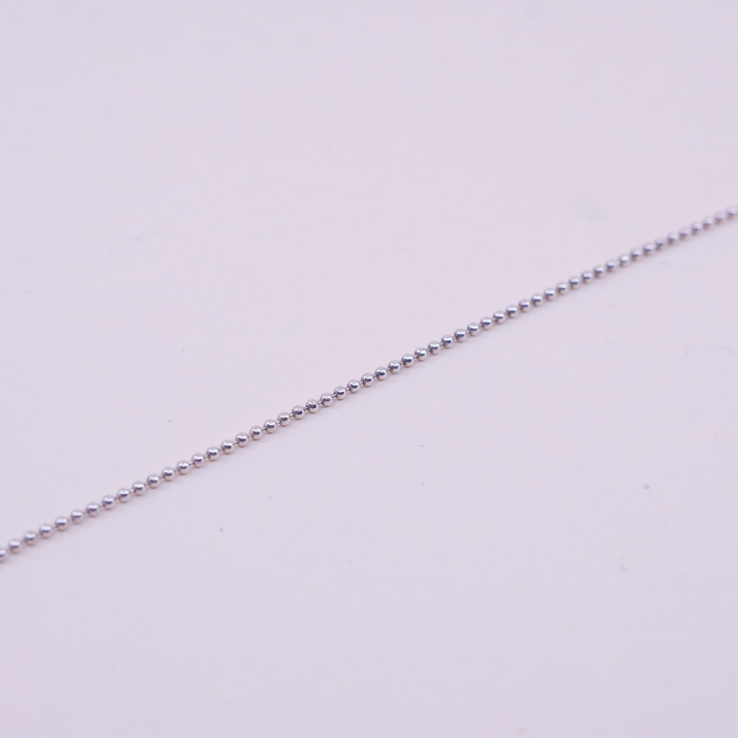 7” 1mm, Vintage Handmade sterling silver bracelet, 925 beads chain