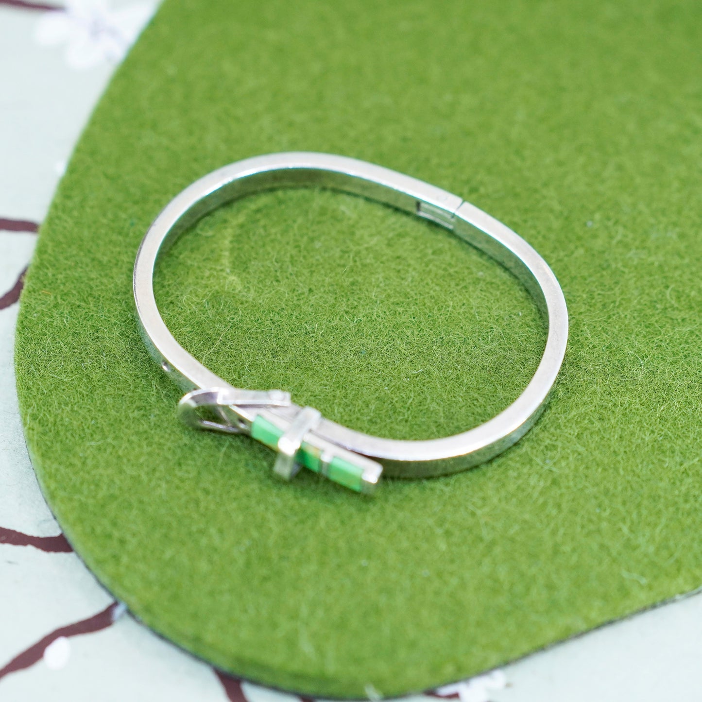 5+1”, vintage sterling silver handmade bracelet, 925 belt bangle with turquoise