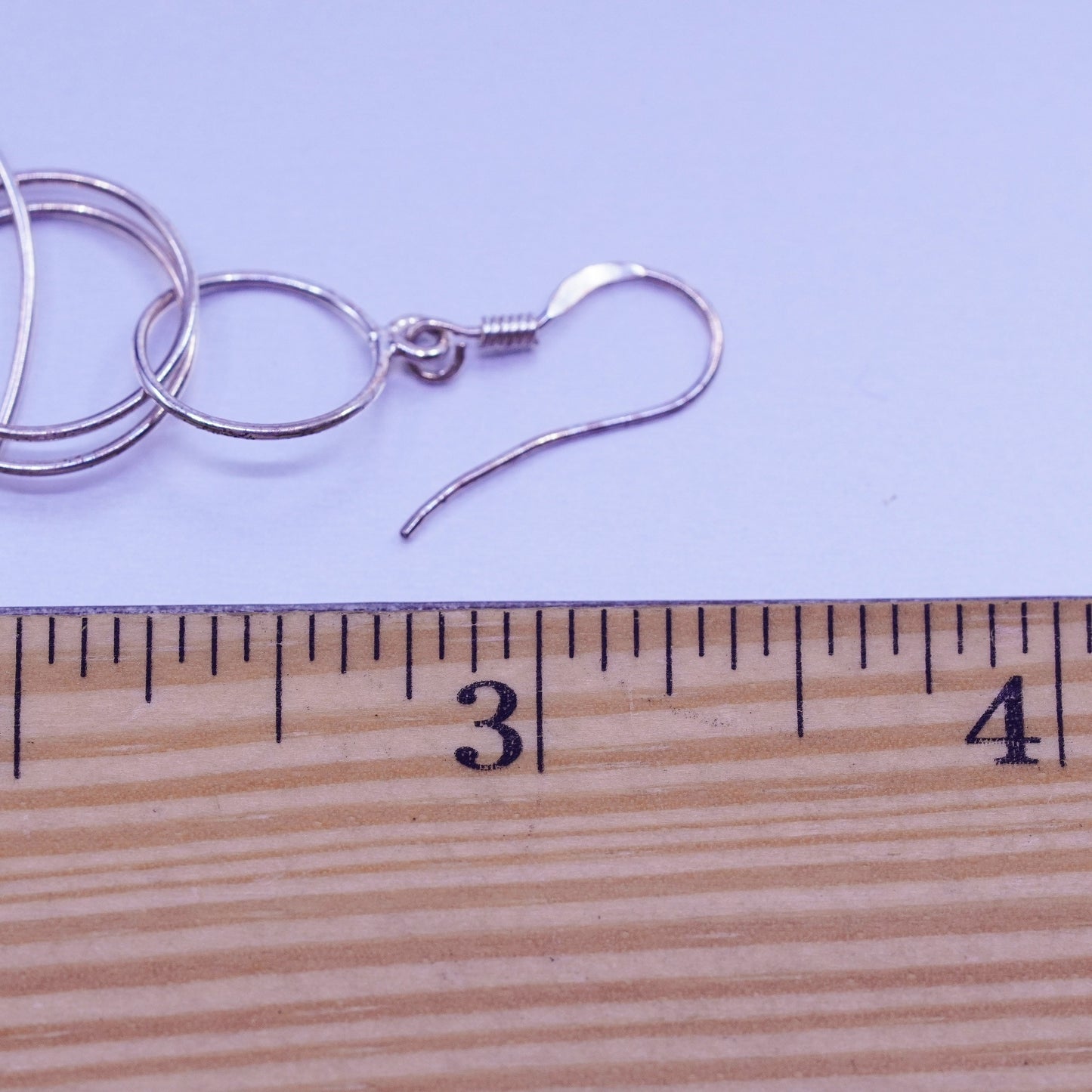 Vintage Sterling 925 silver handmade entwined circle earrings