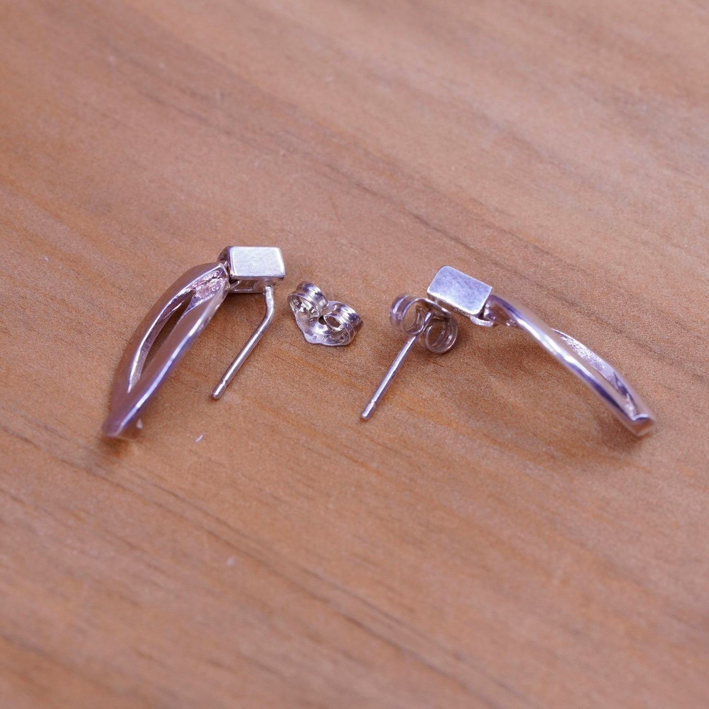 0.75”, Vintage Sterling silver handmade earrings, 925 teardrop drops