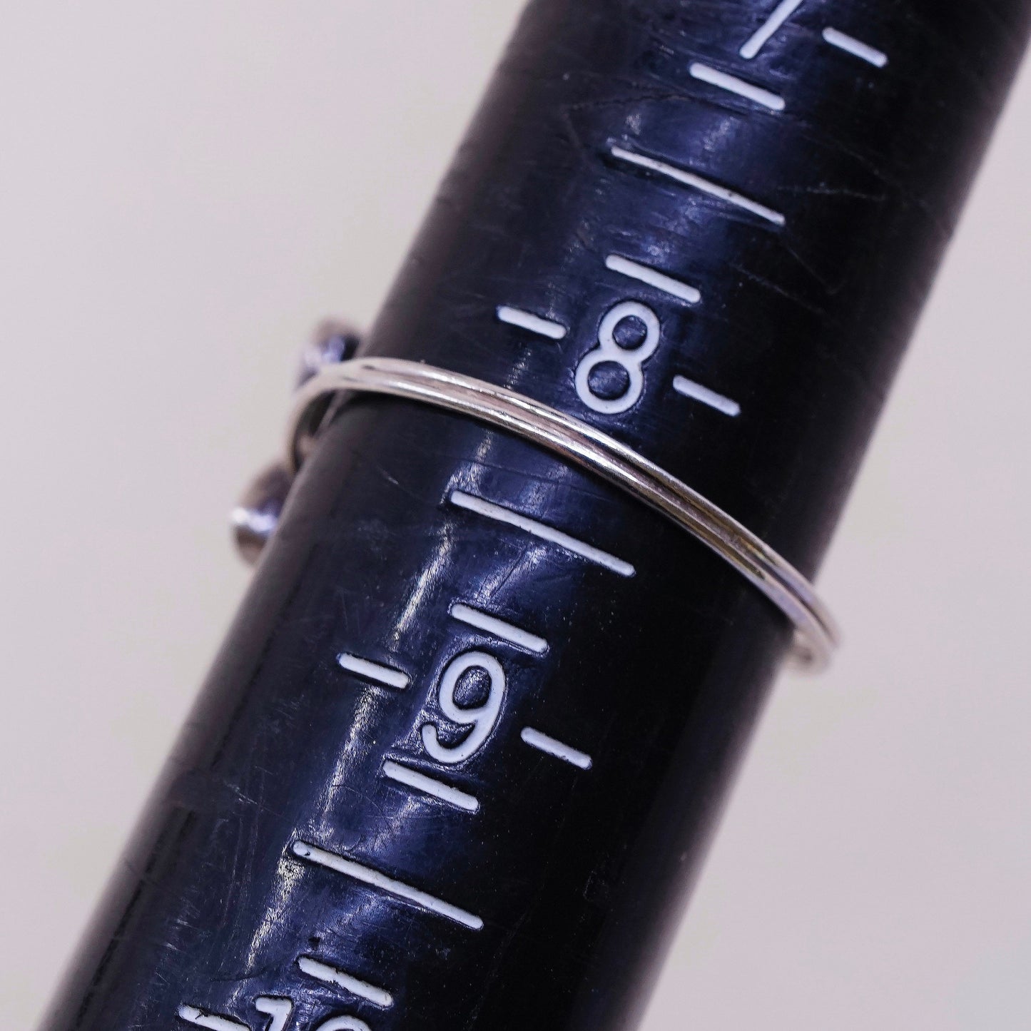 sz 8.25, vtg sterling silver handmade ring, Mexico 925 ring w/ turquoise hearts