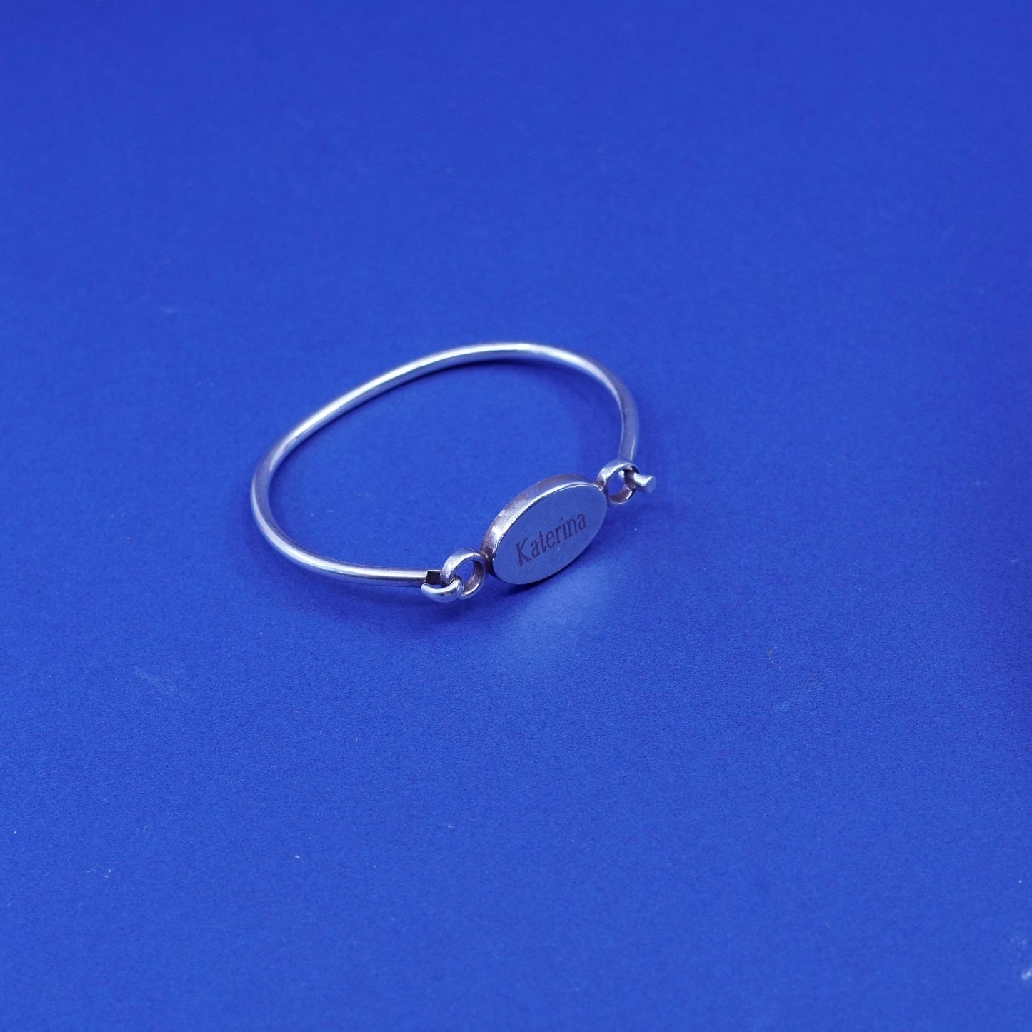 6”, Judith Jack Sterling silver bracelet, monogram 925 bangle with “Katerina”