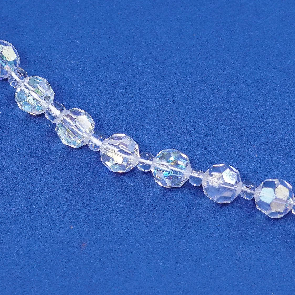 6.5”, sterling silver handmade bracelet, 925 clasp w/ Swarovski crystal beads
