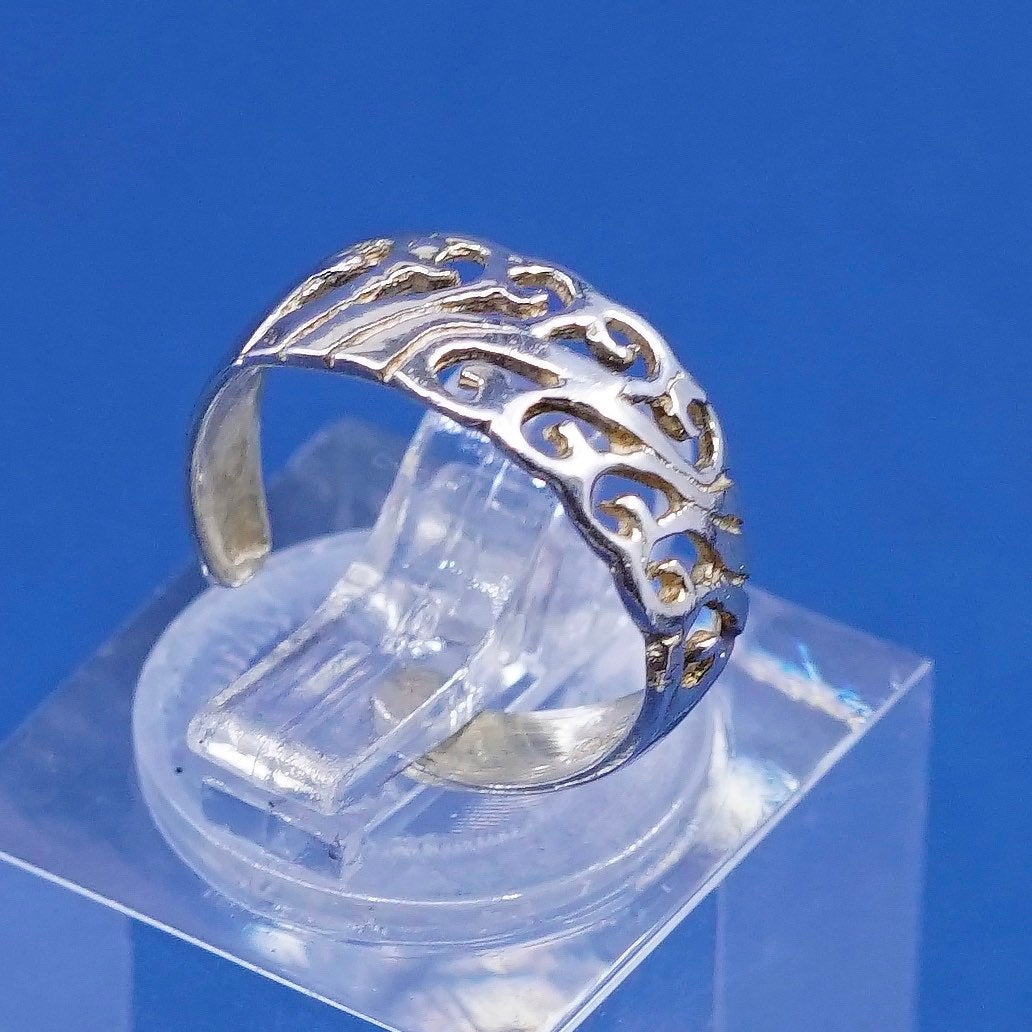 Size 1.75, vtg Sterling silver handmade ring, 925 wired band