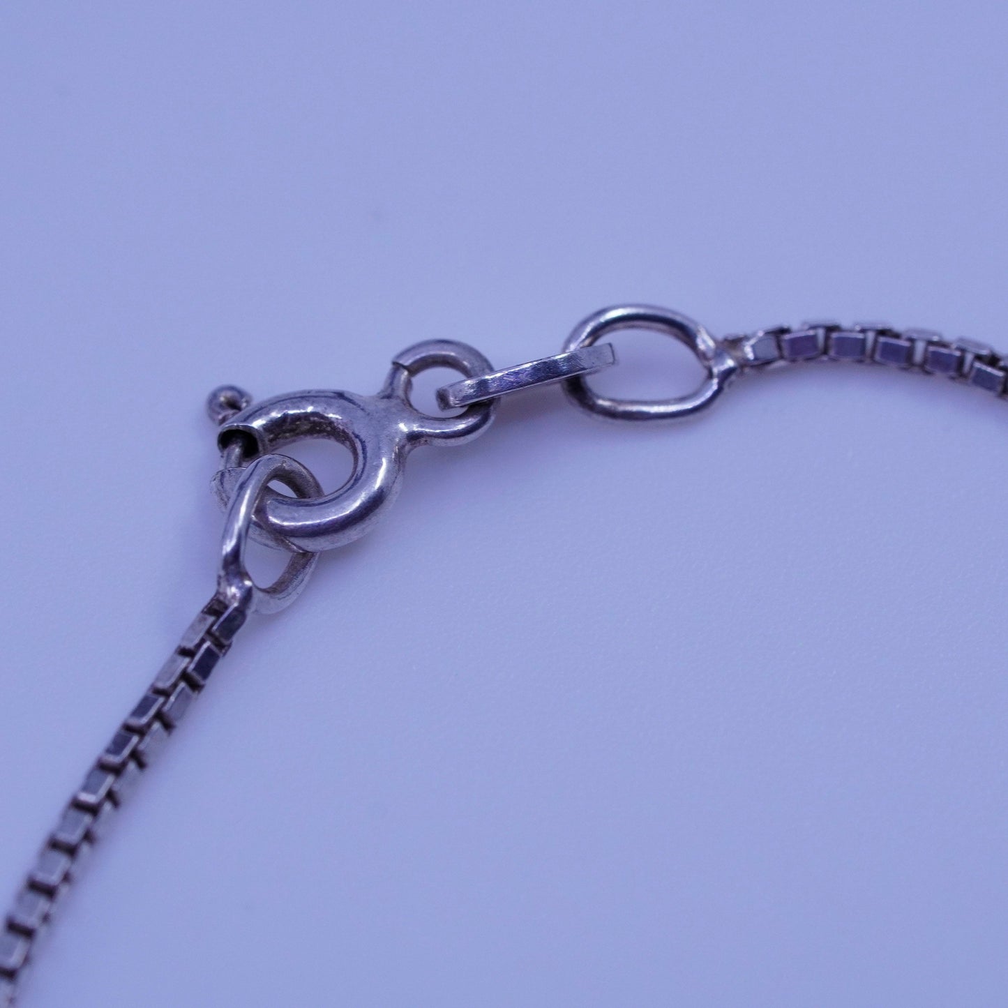 7”, 1mm, Vintage Italy Sterling 925 silver handmade bracelet, box chain