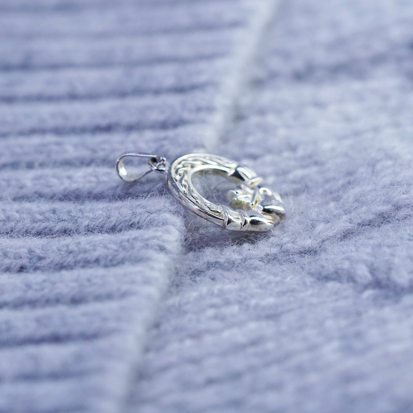 Irish Solvar Claddagh friendship Sterling 925 silver pendant, hand heart charm