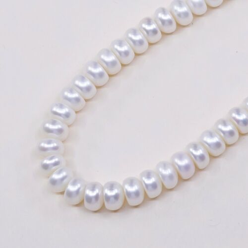18" 6mm, Vtg handmade Freshwater Pearl Necklace With Sterling Silver Clasp