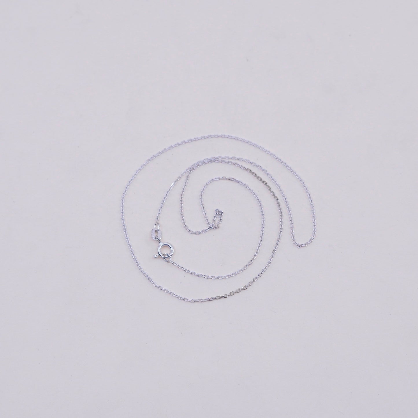 18”, 1mm, Vintage sterling silver circle chain, Italy 925 necklace