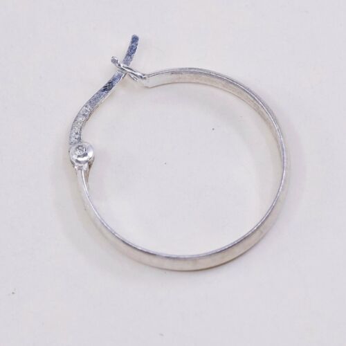 0.75” sterling silver 925 Huggie earrings Hoops, stamped 925 SU
