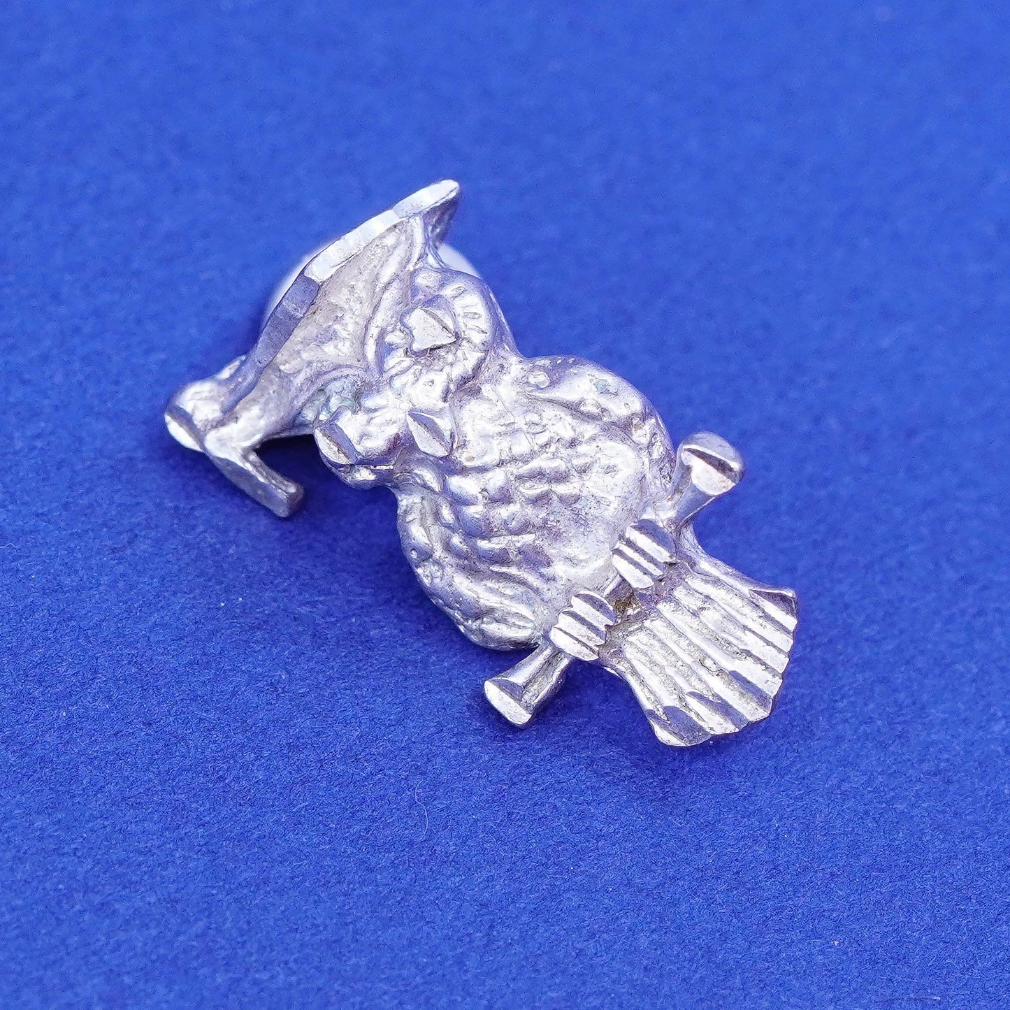 Vintage Sterling silver Handmade pendant, 925 owl charm