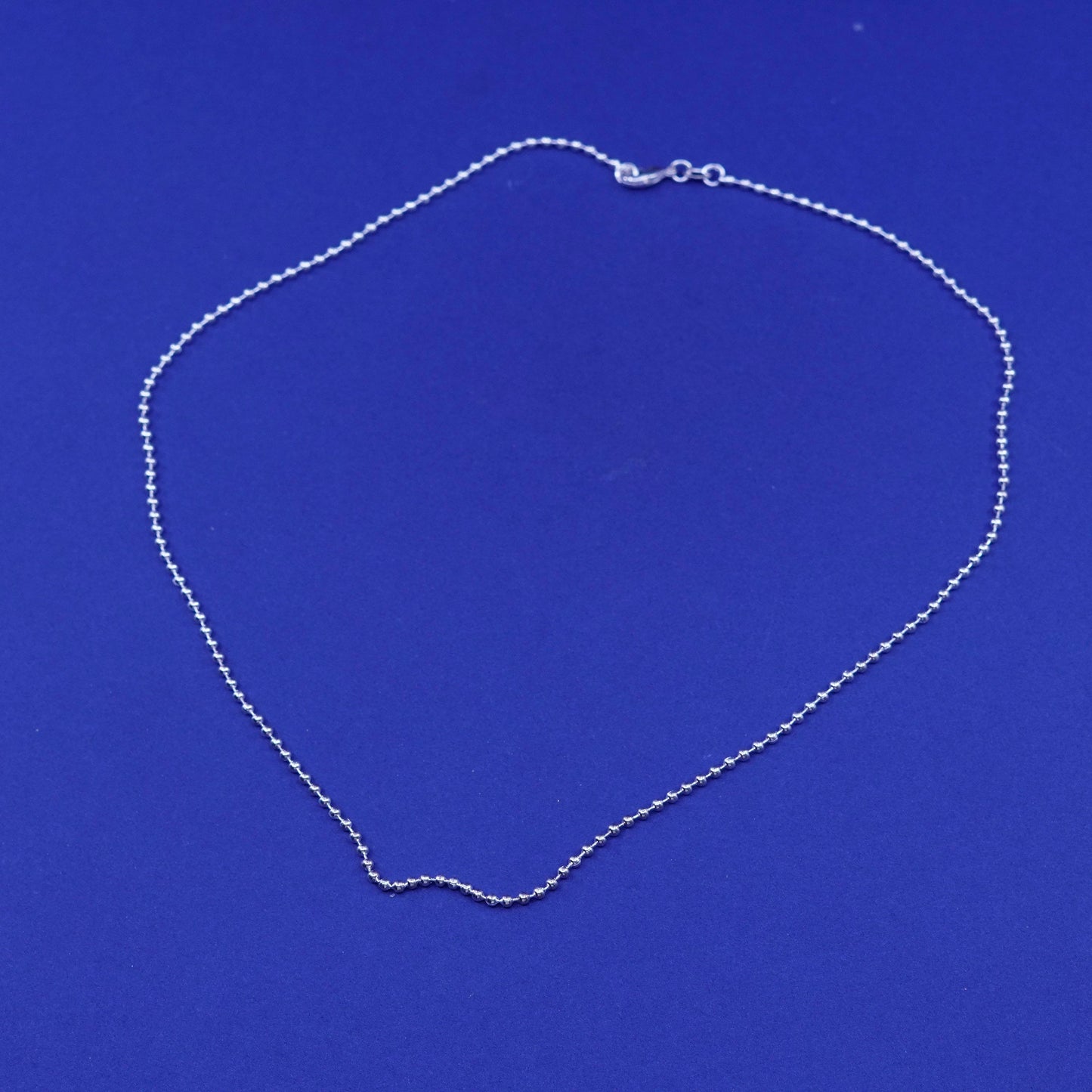 18”, 1mm, vintage Sterling silver handmade necklace, 925 beads chain