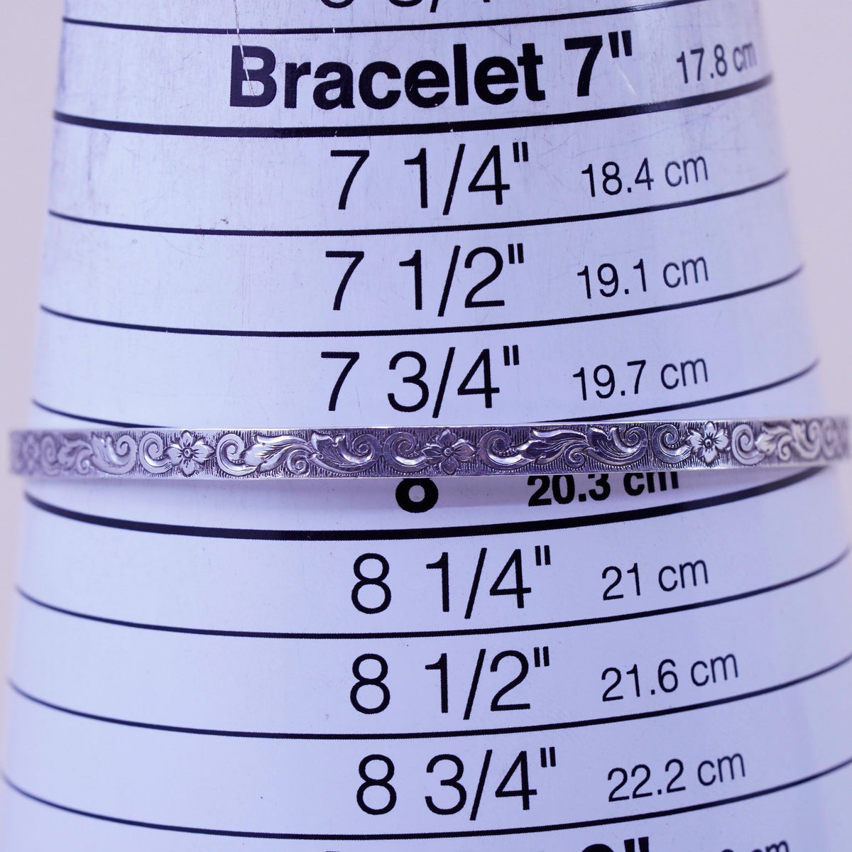 8”, Guglielmo Cini sterling silver handmade 925 bracelet, textured bangle