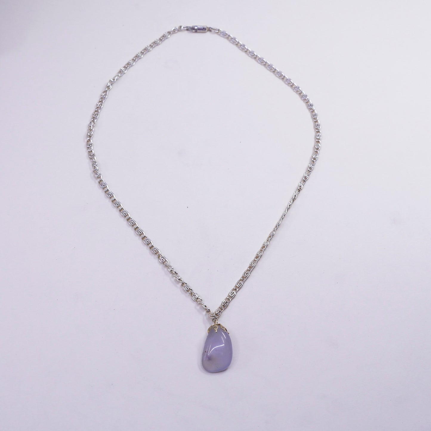 18”, vermeil gold over sterling silver necklace, 925 chain moonstone pendant