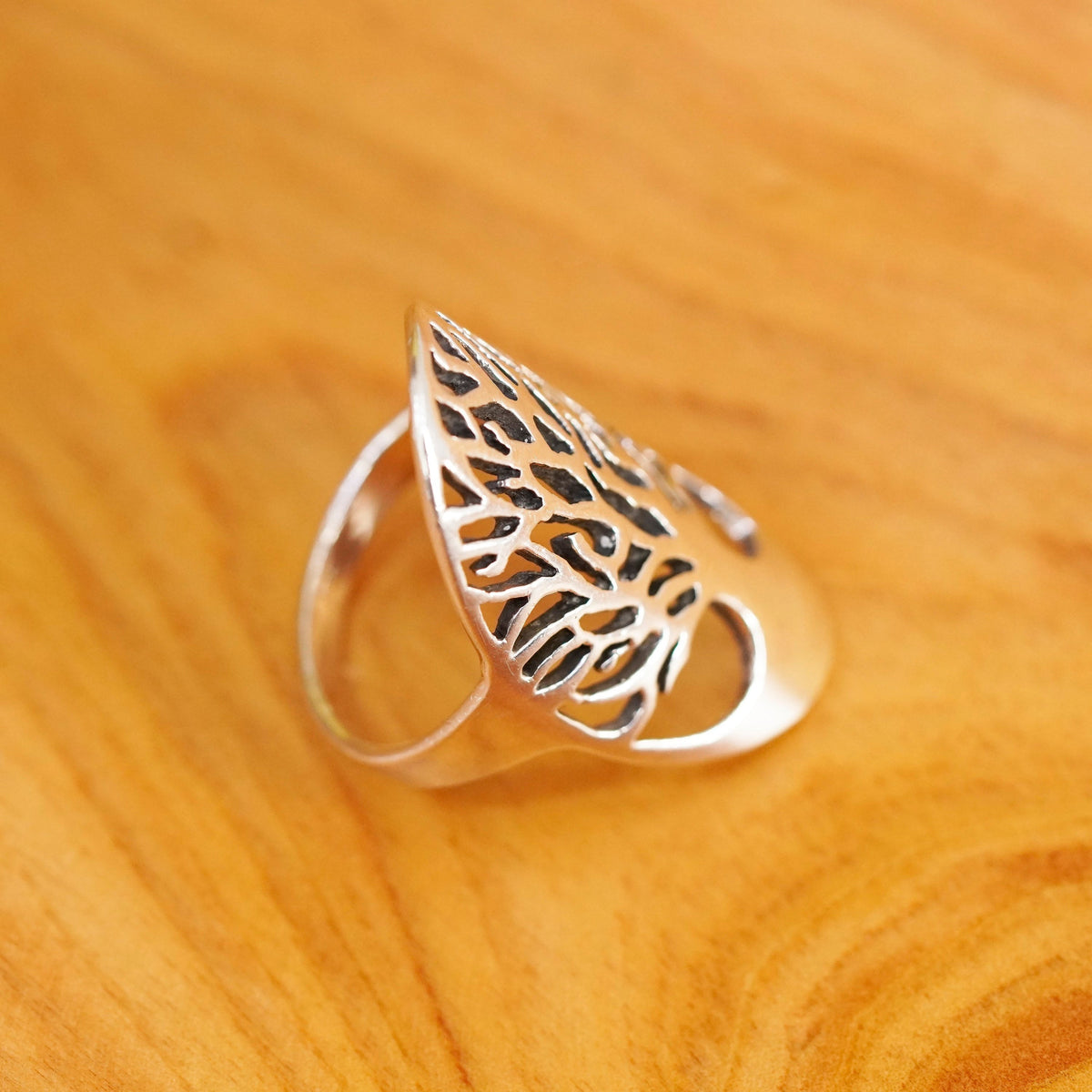 Size 7.5, Sterling silver handmade ring, southwestern 925 filigree tree band