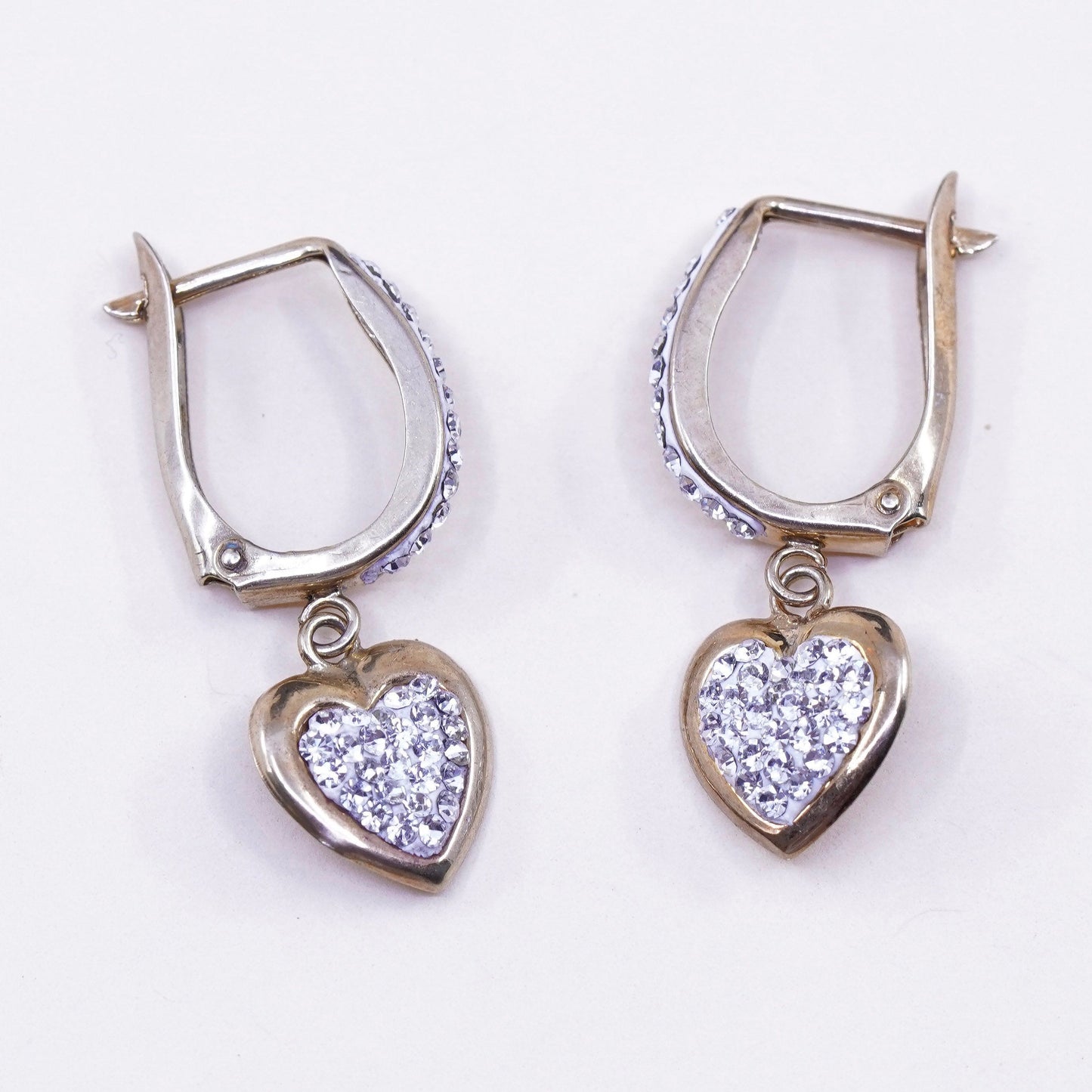 0.5”, vermeil gold over sterling silver earrings, 925 hoops, huggie cluster cz