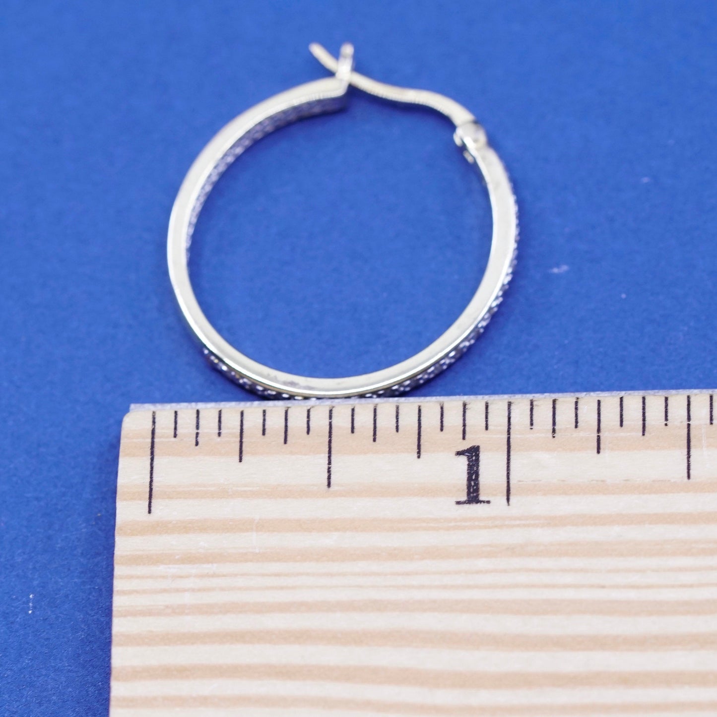 1”, DBJ Vermeil gold over Sterling 925 silver earrings, hoops, huggie diamond