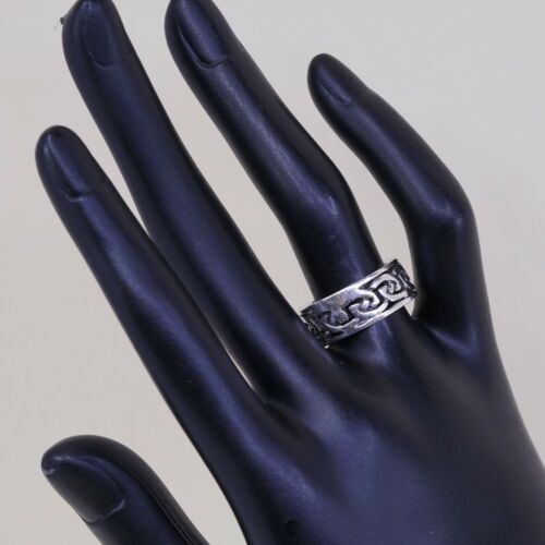 Size 7.75, Vtg Sterling Silver Handmade Ring, 925 Band W/ Filigree Woven Whirl