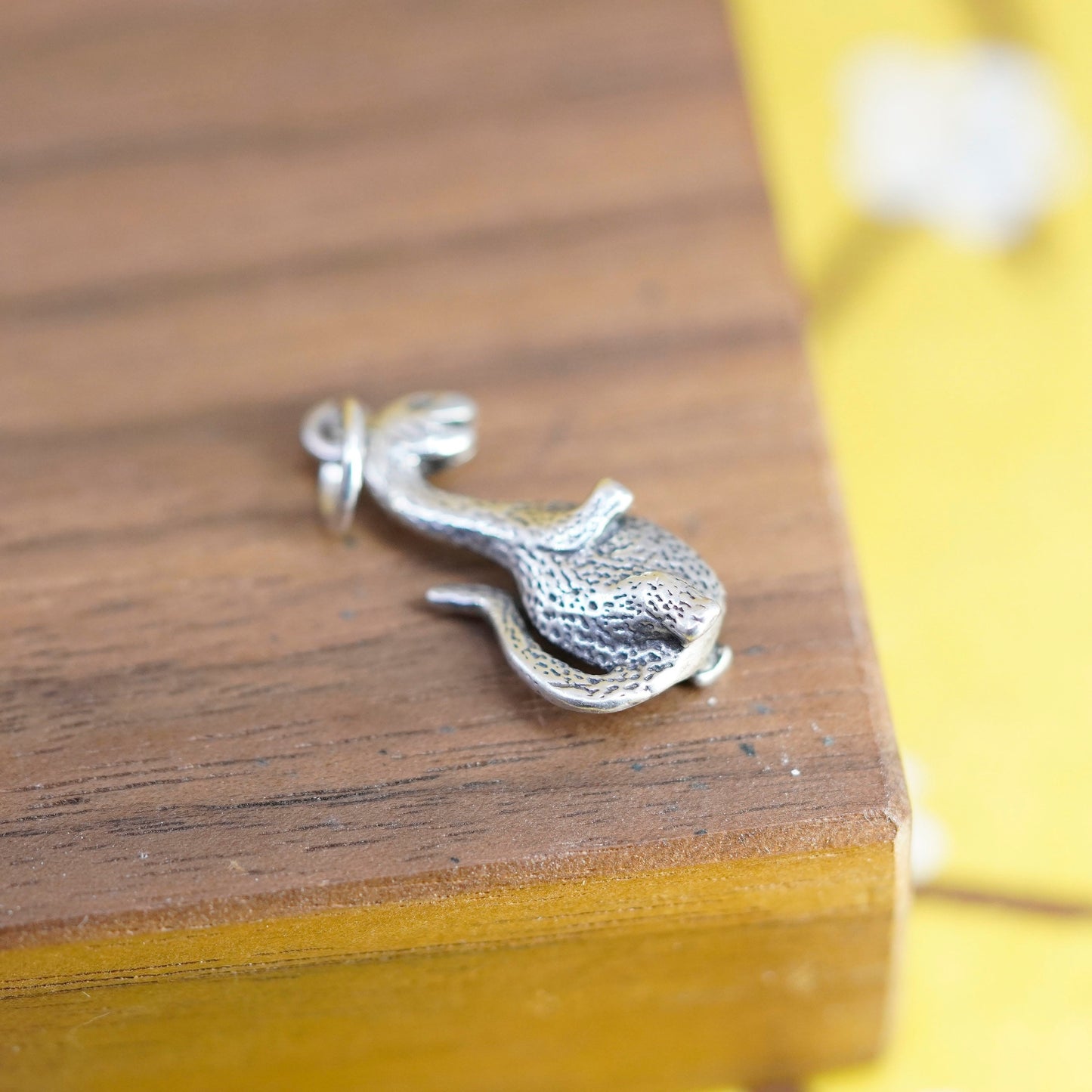 Vintage Sterling silver handmade pendant, 925 dragon charm