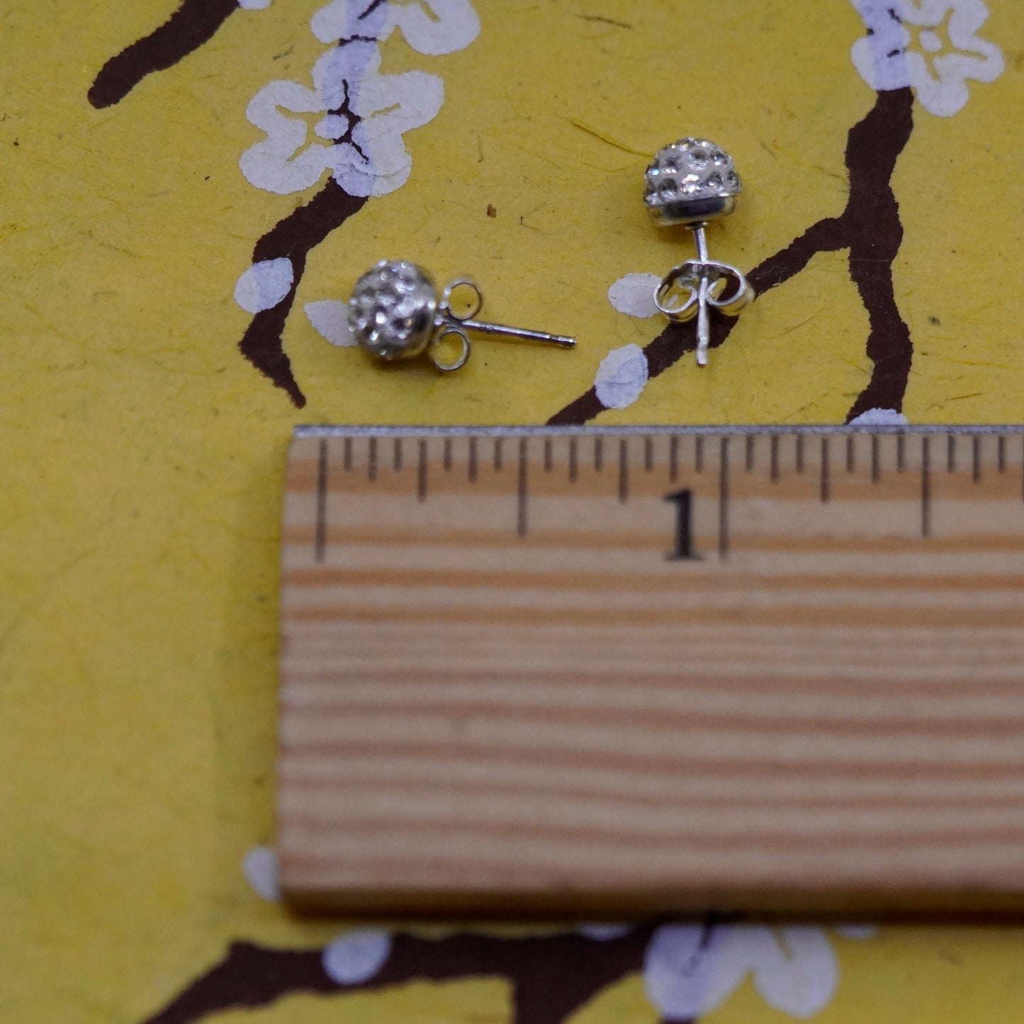 Vintage Sterling 925 silver cluster Cz studs, Swarovski earrings