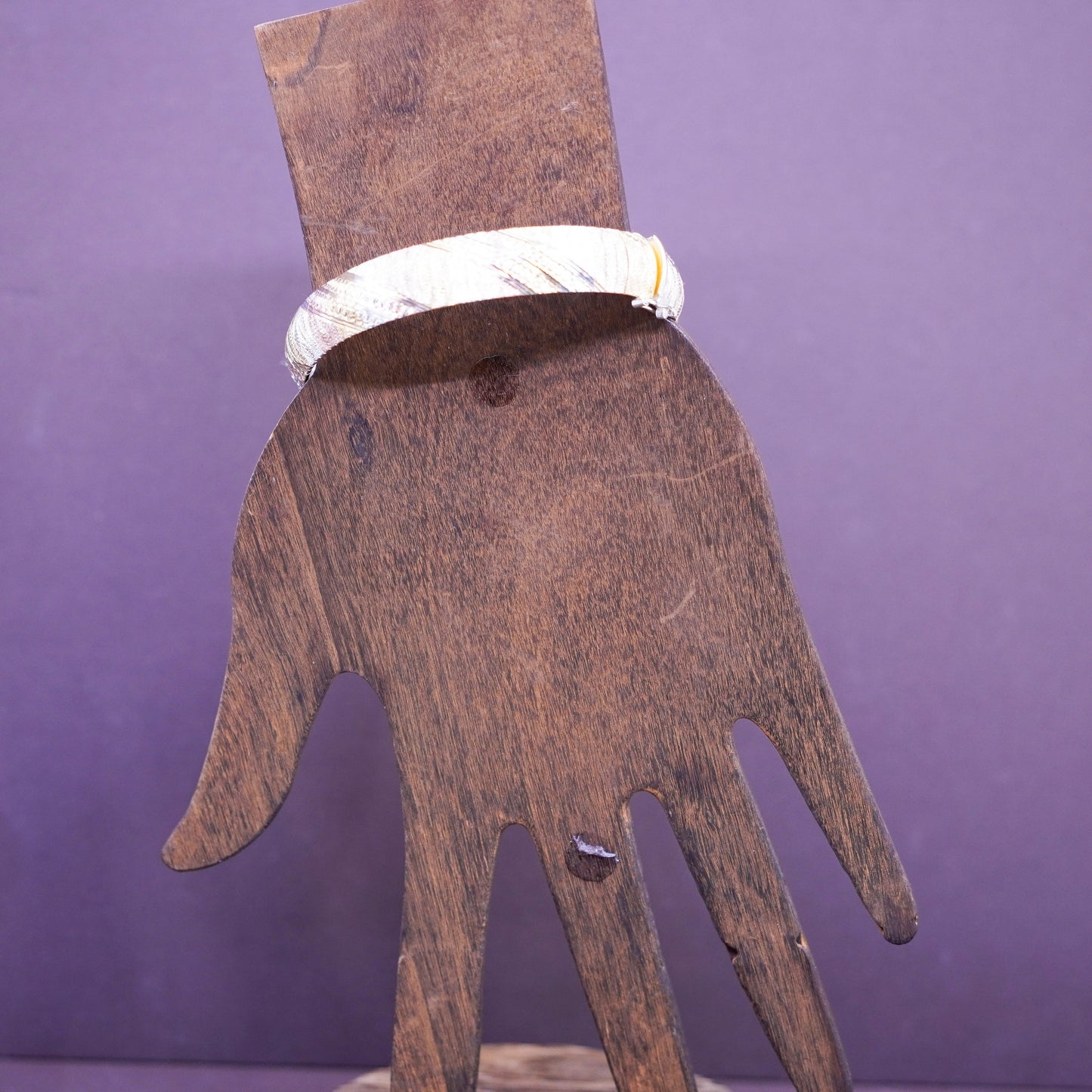 7.25” 12mm, vintage Italy Sterling silver bracelet, triple tone 925 omega chain