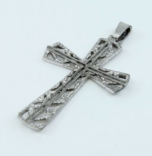 Vintage Sterling Silver Handmade Pendant, 925 silver Filigree cross