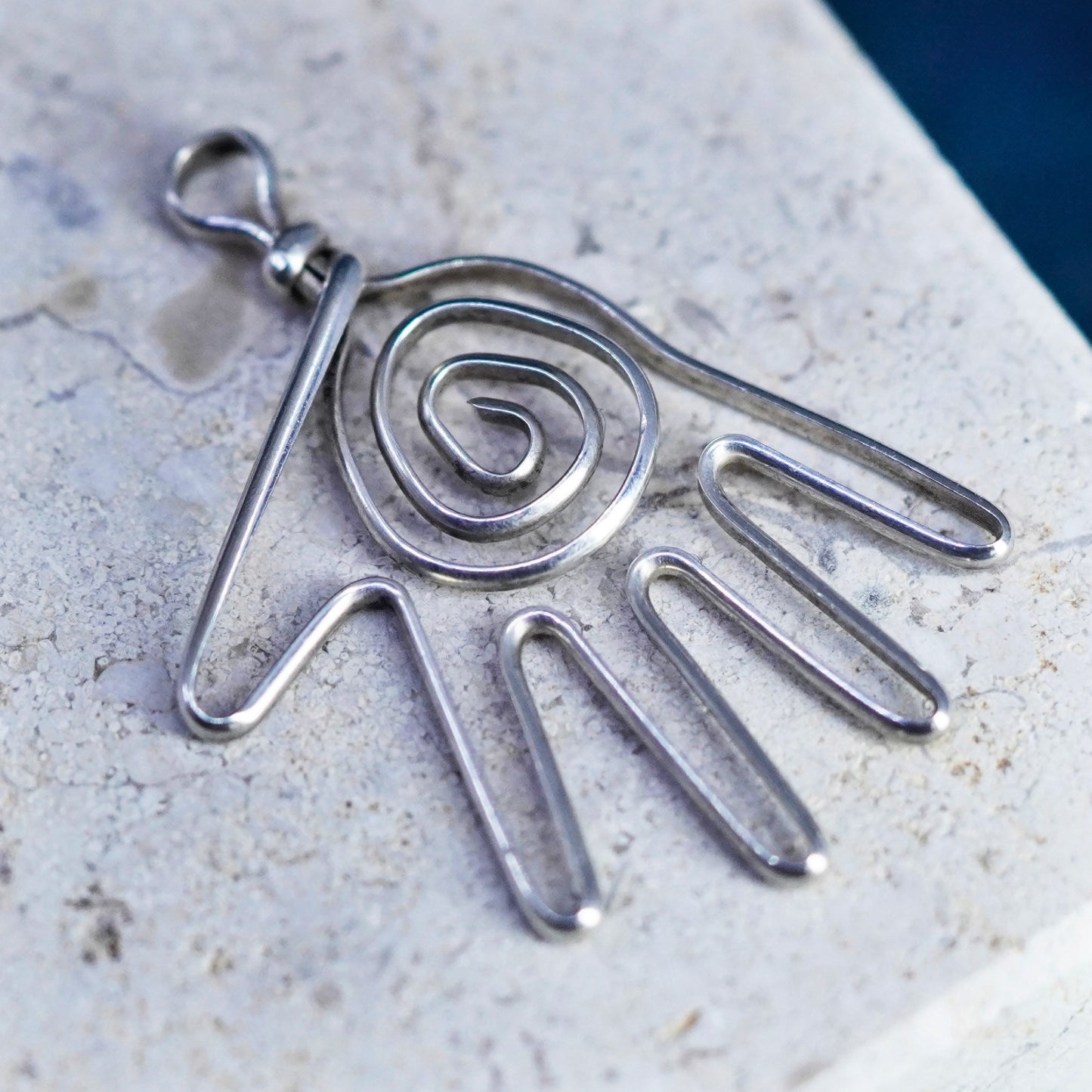 vintage Sterling silver handmade pendant, 925 heart charm