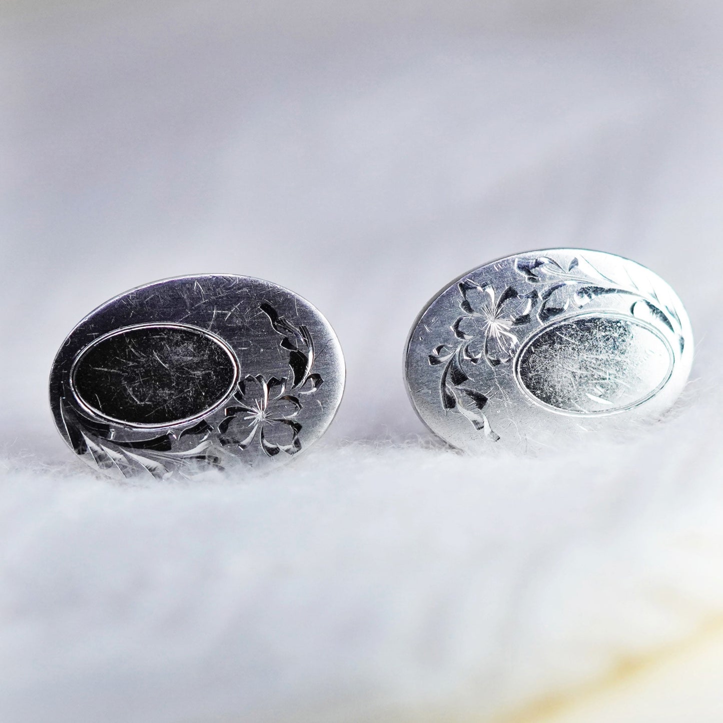 Vintage modern vanguard sterling silver cuff link, 925 cufflink