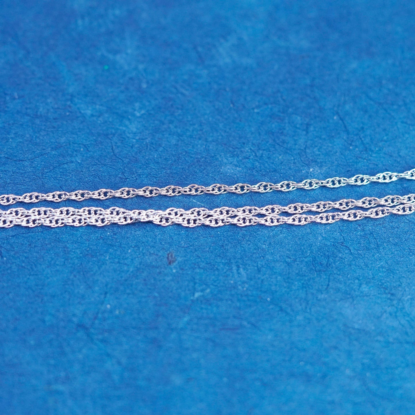 16”, Vintage Sterling silver necklace, multi strands 925 Singapore rope chain