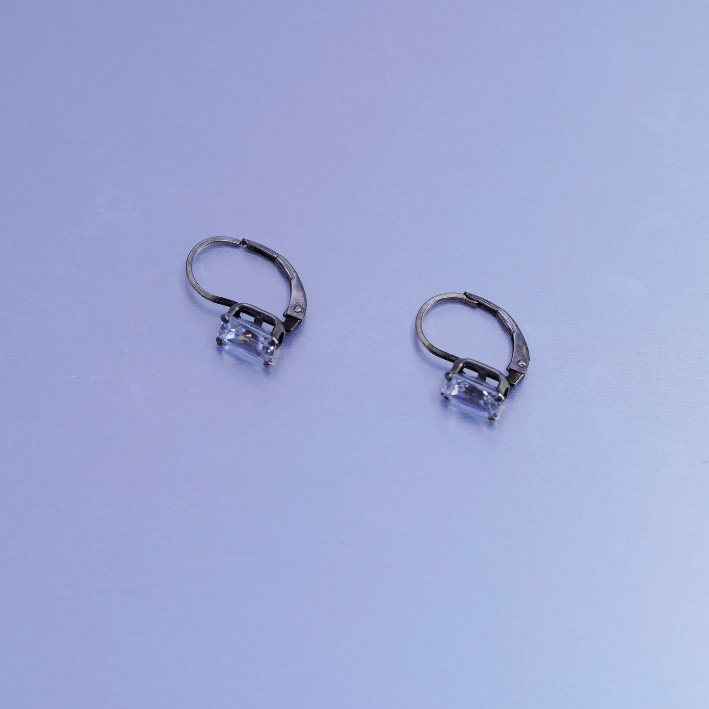 Vintage Sterling 925 silver earrings, dangle and Cz