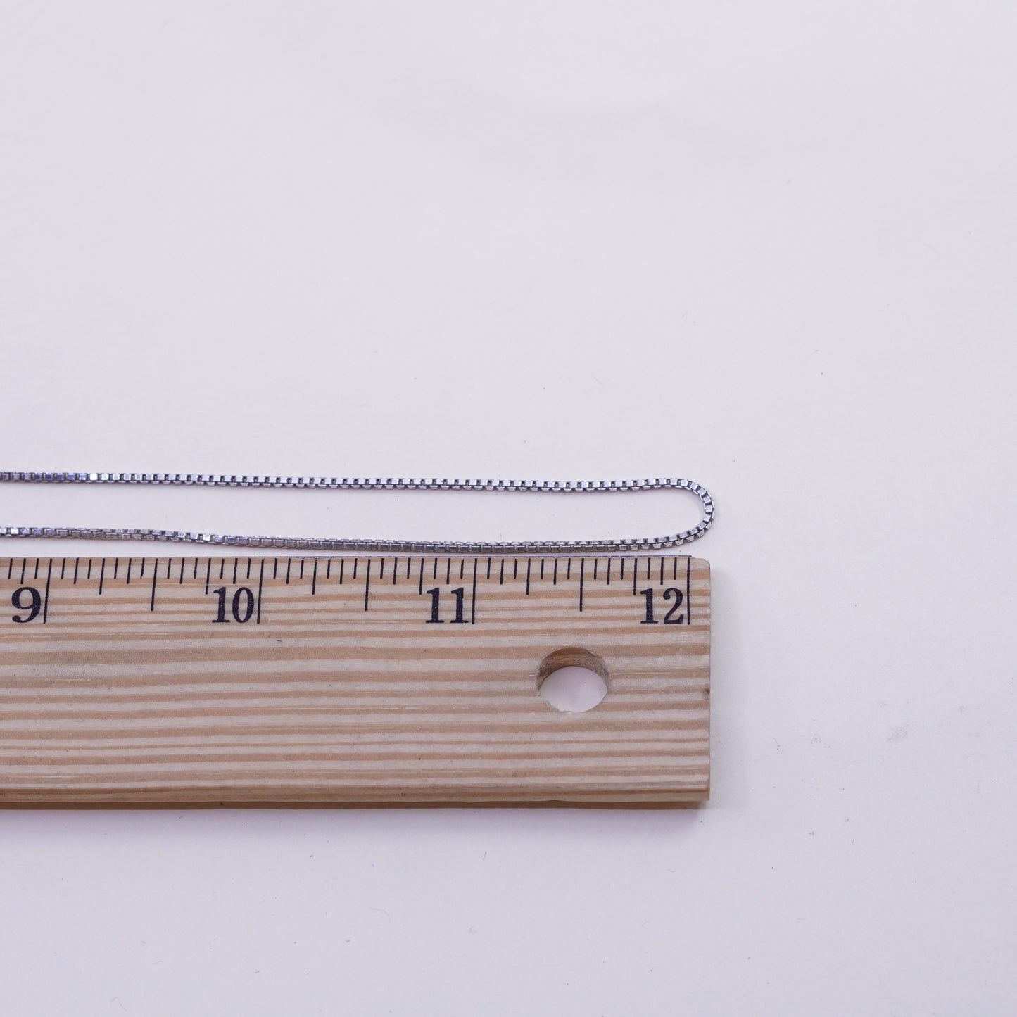 24”, 1mm, Vintage Italian sterling 925 silver box chain, necklace