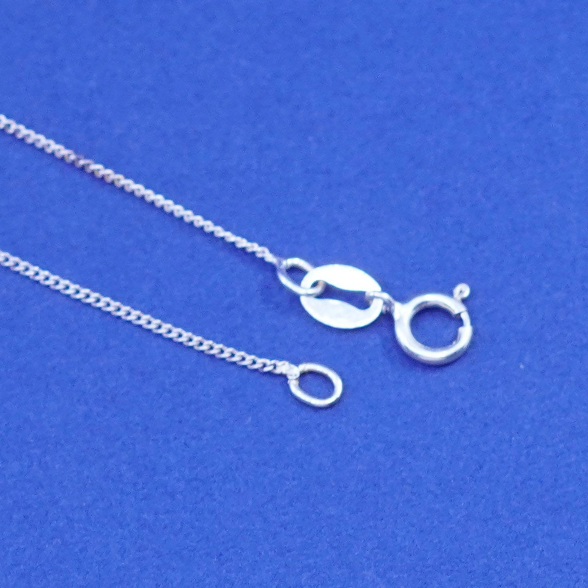 16”, 1mm, vintage Italy Sterling silver necklace, 925 curb chain